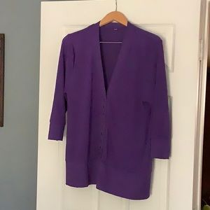 Zenana snap front cardigan, purple, 1X
